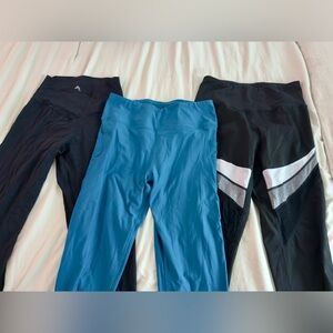 Activewear Leggings Set - Black, Blue, and Black/White
